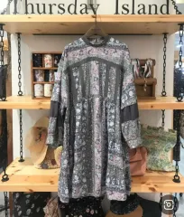 未使用 S シフォン バイカラー ミニ フレア ワンピース Thursday Island t186mop133w