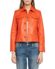 ザディグ エ ヴォルテール レディース アウター ジャケット・ブルゾン レザー Zadig Voltaire Liam Leather Jacketangerine タンジェリンのサムネイル