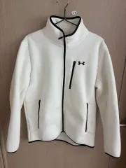 アンダーアーマー 白 フリース ジップアップ M