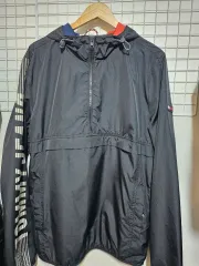 トミーヒルフィガー ブラック ウィンドブレーカー ハーフジップアップ フード