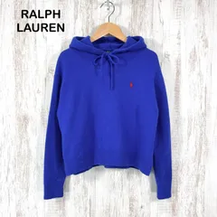 POLO RALPH LAUREN ポロラルフローレン ポニーロゴ刺繡 フーディ ニット パーカー ブルー