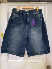 春 夏 6分 デニム ハーフパンツ 新品 ウエスト 33 30まで