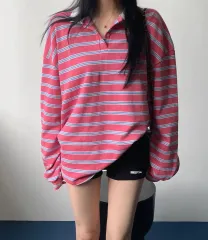 ピンク ストライプ ポロTシャツ :)