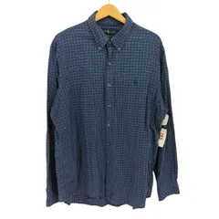 ラルフローレン RALPH LAUREN CLASSIC FIT 同色ポニー刺繍 ボタンダウン チェックシャツ メンズ import：XL 
