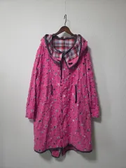 ピンクダメージWHOフードロングコートジャケット