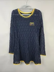 レディース F まとめ売り レイ レース ストレッチ シースルー 長袖 ロング Tシャツ ネイビー