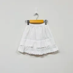 110 女の子 白 フリル スカート