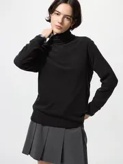 【新品】ユニクロ ヒートテックフリースタートルネックT Mサイズ ブラック