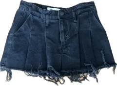 ZARA ブラックデニム プリーツ スカート
