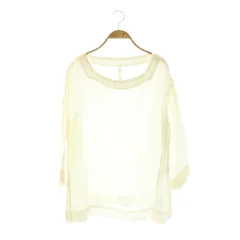 プリット prit シャツ ブラウス 麻 リネン M アイボリー ホワイト 無地 ラウンドネック 七分袖 /OK■OS