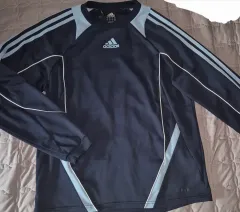 アディダス ヴィンテージ ネイビーブルー バイカラー スポーティー スウェット あのちゃん風