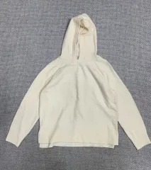 アイボリ色 ニット フーディー