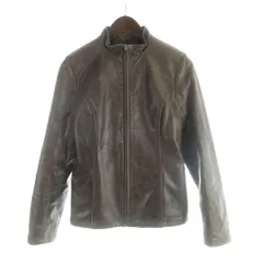 インディヴィ INDIVI レザージャケット 上着 38 茶 ブラウン /AB ■OS