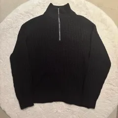 ネイビー ニット ハーフジップ (送料込み)