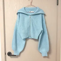 ザラ クロップド ジップアップ ニット