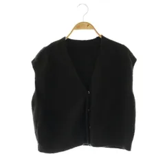 ジプソフィア Gypsohila ニット ベスト 前開き F ブラック /HK ■OS