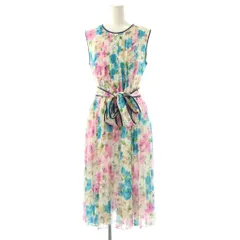 チェスティ Chesty Print Pleats Onepiece ワンピース プリーツ 花柄 0 白 マルチカラー /CX ■OS