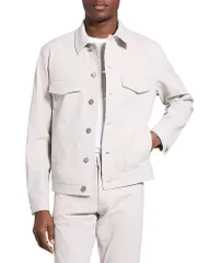 セオリー メンズ アウター ジャケット・ブルゾン Theory River Jacket ineoteric Twill Silver Cloud シルバーのサムネイル