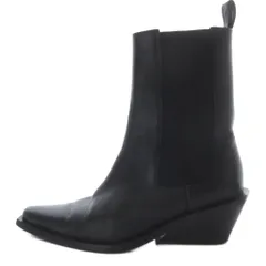 コス COS レザー サイドゴア ブーツ ショートブーツ 37 黒