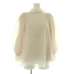 スナイデル SNIDEL オーガンシースルーブラウス 長袖 プルオーバー ボリュームスリーブ リボン ONE ライトベージュ /MY ■OS