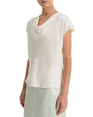 ヴィンス レディース トップス シャツ シルク ブラウス Vince Cowl Neck Silk Blouse Off White オフホワイト