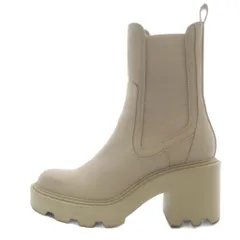 ザラ ZARA レザー サイドゴア ショートブーツ 37 ベージュ