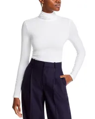 マジェスティック レディース アウター ニット・セータートルネック Majestic Filaturesoftouch Long Sleeve Turtleneck Blancのサムネイル