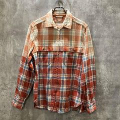 NIGEL CABOURN ナイジェルケーボン MOTORCYCLE SHIRT-BLEACH ネルシャツ チェック柄 レッド サイズ46