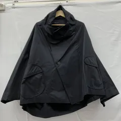 萌　MOYURU モユル　デザインコート ポンチョ　オーバーサイズ　ブラック 綿100% サイズM～L