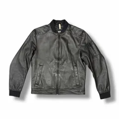 BOSS レザーブルゾン レザージャケット ボス ブラック 48 （13090M）