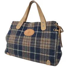 B-2 Harris Tweed × OLD ENGLAND ハリスツイード オールドイングランド トートバッグ 100% PURE NEW WOOL  ピュアニューウール ロゴ レザー 081-1-260213 24-14のサムネイル