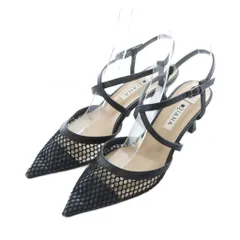 ダイアナ DIANA パンプス サンダル ポインテッドトゥ メッシュ ストラップ ヒール 23.5cm 黒 ブラック DIANA /RI ■OS