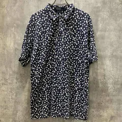 90s POLO RALPH LAUREN ポロラルフローレン 半袖ポロシャツ 花柄 ネイビー サイズ L 