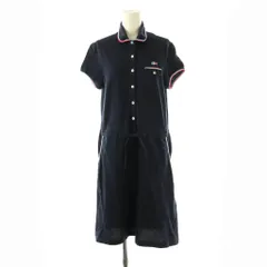 ラコステ LACOSTE 半袖ポロシャツワンピース 膝丈 40 ネイビー /HK ■OS