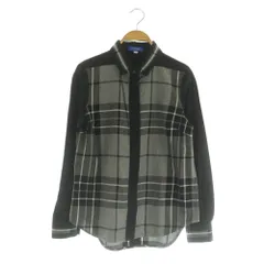 ブルーレーベルクレストブリッジ BLUE LABEL CRESTBRIDGE チェックロングスリーブシャツ 長袖 切替 比翼ボタン 38 グレー /MY ■OS