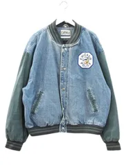 GENUS 90s デニムスタジャン CHICAGO POLICE ブルー グリーン XL