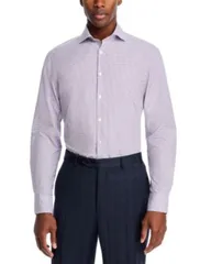 カナーリ メンズ トップス シャツ レギュラーフィット Canali Regular Fit Micro Check Sport Shirt Lavender ラベンダーのサムネイル