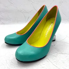 【美品】UNITED NUDE/ユナイテッドヌード EAMS/イームズ パンプス エメラルドグリーン 36 本革/レザー レディース 靴のサムネイル