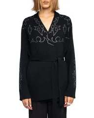 ザディグ エ ヴォルテール レディース アウター カーディガン Zadig Voltaire Salomy Cashmere Cardigan Black ブラックのサムネイル