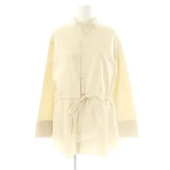 マカフィー MACPHEE トゥモローランド 23AW ソフトコットンサテン ペプラムブラウス シャツ 長袖 前開き 36 ベージュ /NR ■OS