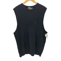 ポロバイラルフローレン Polo by RALPH LAUREN 90S PIMA COTTON ポニー 刺繍 クルーネック コットン ニット ベスト メンズ import：L 