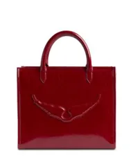 ザディグ エ ヴォルテール レディース バッグ レザー Zadig Voltaire Angel Tote Crinkled Patent Leather Tote Powerのサムネイル