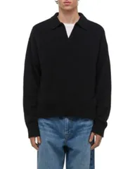 ヘルムート ラング メンズ アウター ニット・セーター ポロシャツ Helmut Lang Brushed Open Collar Polo Sweater Black ブラックのサムネイル