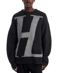 ヘルムート ラング メンズ アウター ニット・セーター クルーネック ロゴ Helmut Lang HLogo Crewneck Sweater Graphite グラファイトのサムネイル