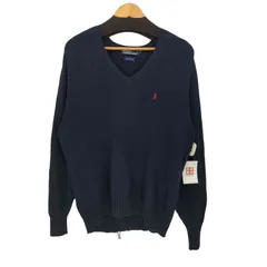 ポロバイラルフローレン Polo by RALPH LAUREN 90S ポニー刺繍 Vネック コットンニット メンズ import：L 
