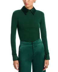 アリスアンドオリビア レディース アウター ニット・セーター Alice and Olivia Porlayered Look Sweater Green Mystique グリーンのサムネイル