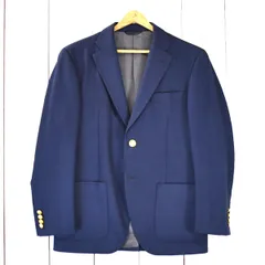 麻布テーラー azabu tailor 英国製生地 モヘヤ混 金ボタン 2つボタン シングル 紺ブレザージャケット M ダークネイビー 袖口4つ釦 / 6TC041 【送料無料】【中古】【メンズビジネス】202603のサムネイル