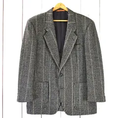 GOLDONI 2つボタン シングル ツイード ジャケット 92A5 / M ダークグレーベース 袖口2つ釦 秋冬対応 295040-A / 6TC033 【送料無料】【中古】【メンズビジネス】202603