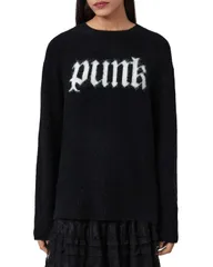 オールセインツ レディース アウター ニット・セーター クルーネック ALLSAINTS Punk Crewneck Sweater BlackChalk チョークのサムネイル