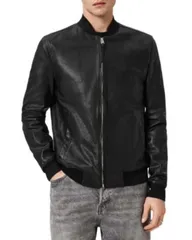 オールセインツ メンズ アウター ジャケット・ブルゾン レザー ALLSAINTS Morten Leather Bomber Jacket Black ブラックのサムネイル